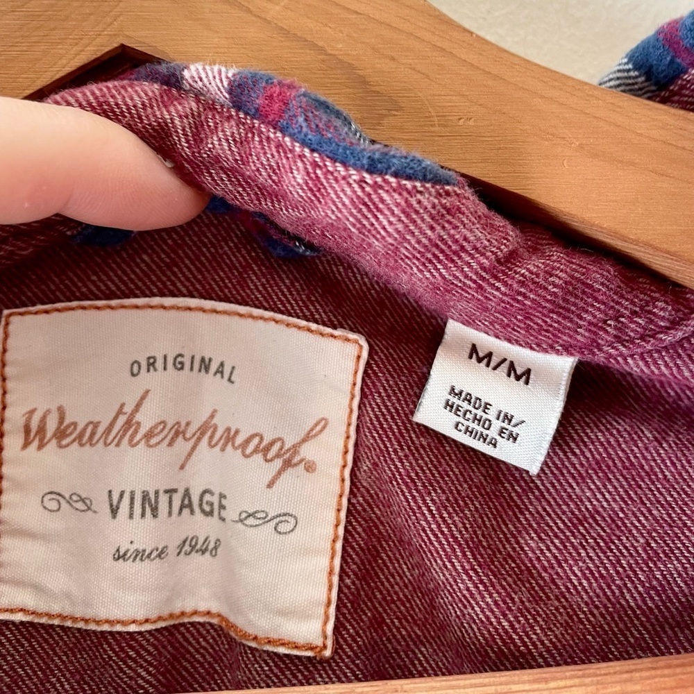 Weatherproof Vintage CLOSET CLEANOUT Flannel-Blue and Red-Size M - Picture 3 of 5